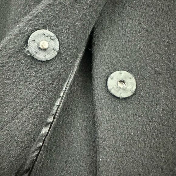 Hilary Radley Size 14 Alpaca Wool Cape Dress Coat Solid Black Heavy Warm Winter - Picture 4 of 13